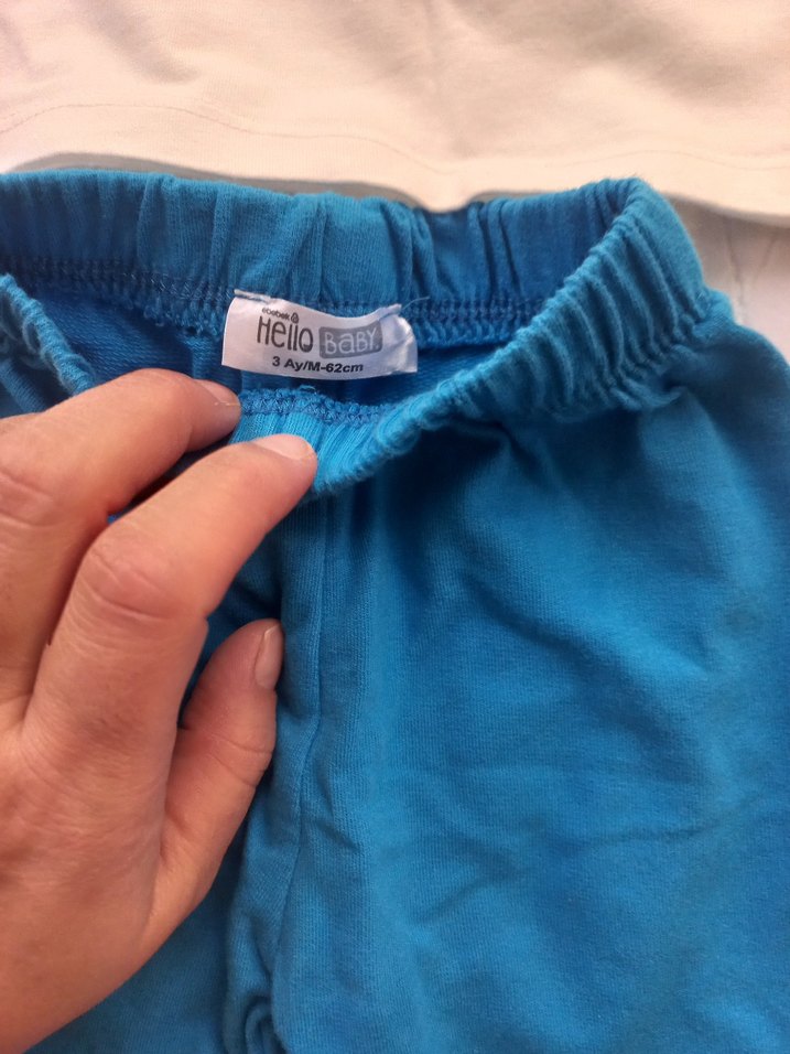 Baskılı Mavi Erkek Bebek Kısa Kollu Takım - Görsel 4