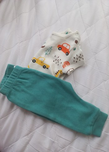 Turkuaz Erkek Bebek Baskılı Kısa Kollu Takım - Görsel 4