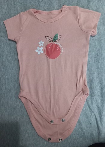 Düğmeli Kısa Kollu Bebek Kız Body - Görsel 3