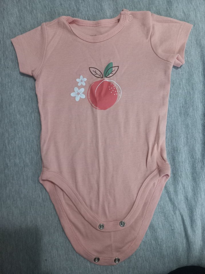 Düğmeli Kısa Kollu Bebek Kız Body - Görsel 3