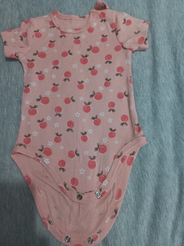 Düğmeli Kısa Kollu Bebek Kız Body - Görsel 5