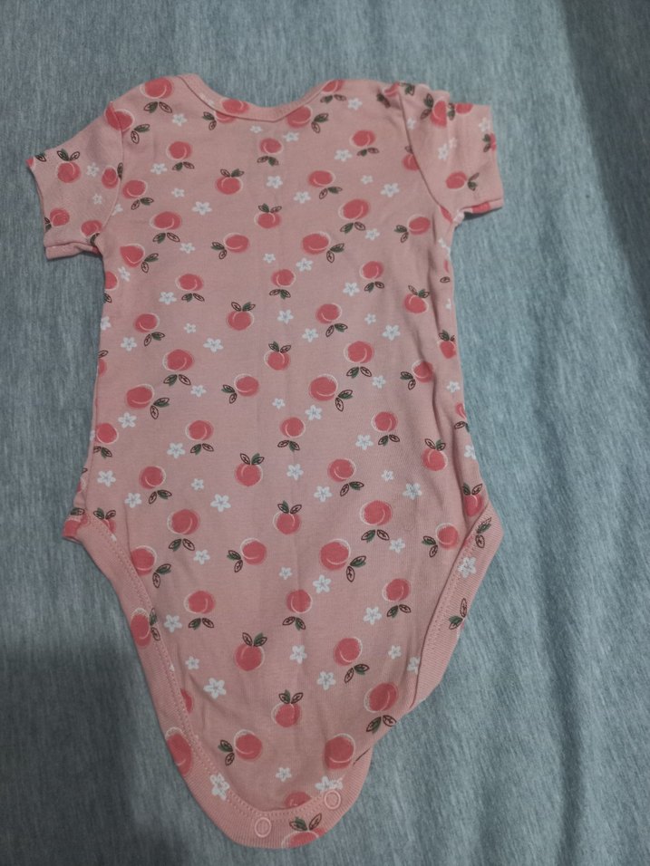 Düğmeli Kısa Kollu Bebek Kız Body - Görsel 4