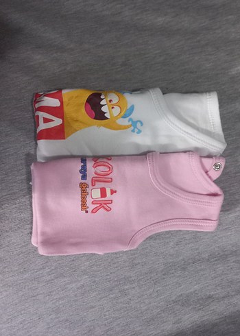 Baskılı Bebek Zibin, Pembe ve Beyaz, 2'li - Görsel 6