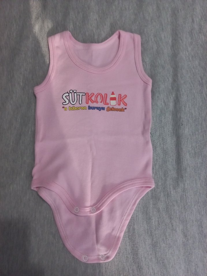 Baskılı Bebek Zibin, Pembe ve Beyaz, 2'li - Görsel 5