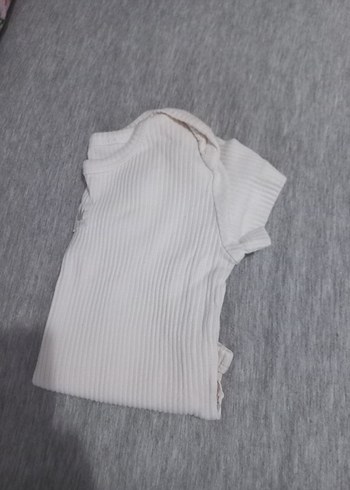 Bebek Kız Kısa Kollu Beyaz Çıtçıtlı Body - Görsel 3