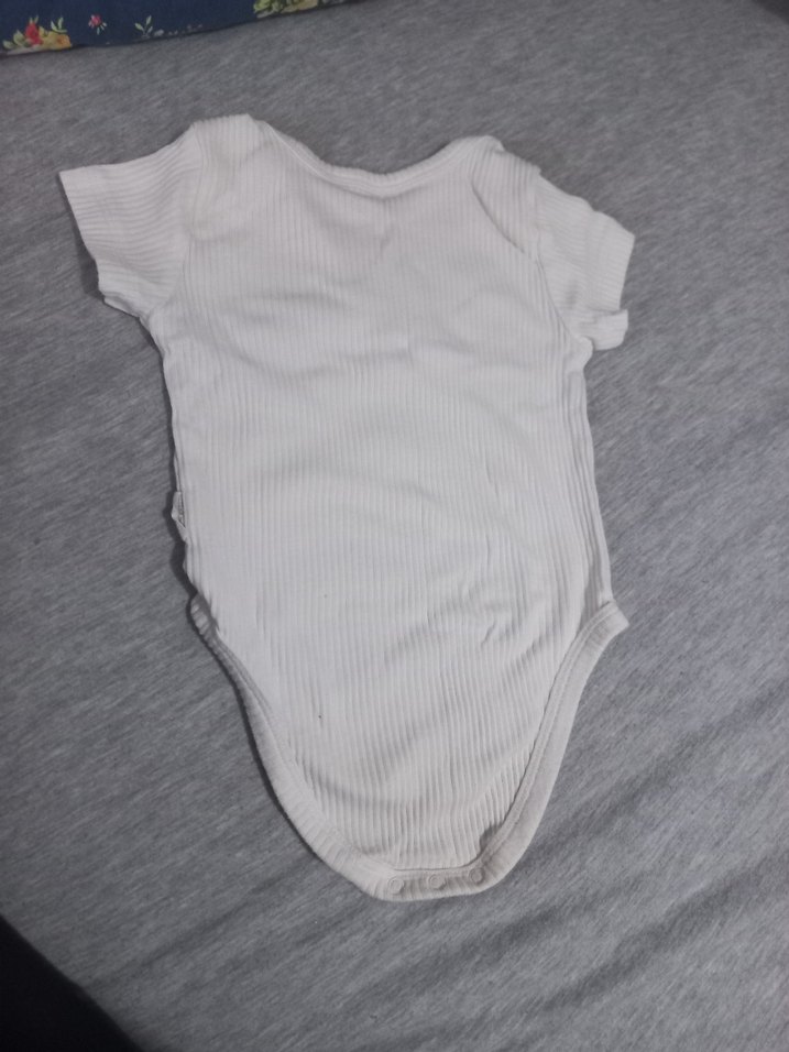 Bebek Kız Kısa Kollu Beyaz Çıtçıtlı Body - Görsel 2