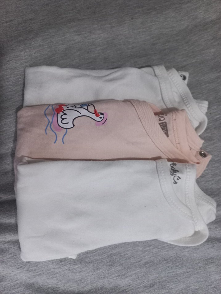 Bebek Kız Kısa Kollu Beyaz Body Set - Görsel 4