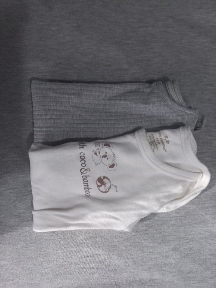 Uzun Kollu Gri Bebek Body Seti - Görsel 4