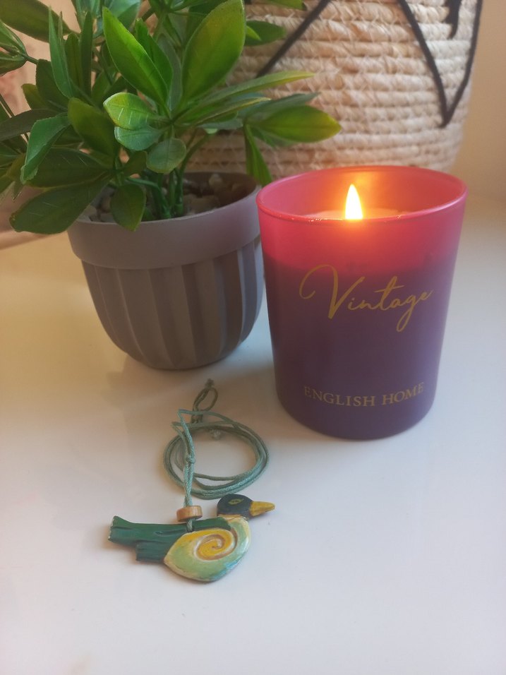 Renkli Püsküllü Bohem Kuş Kolye El Yapımı - Görsel 4