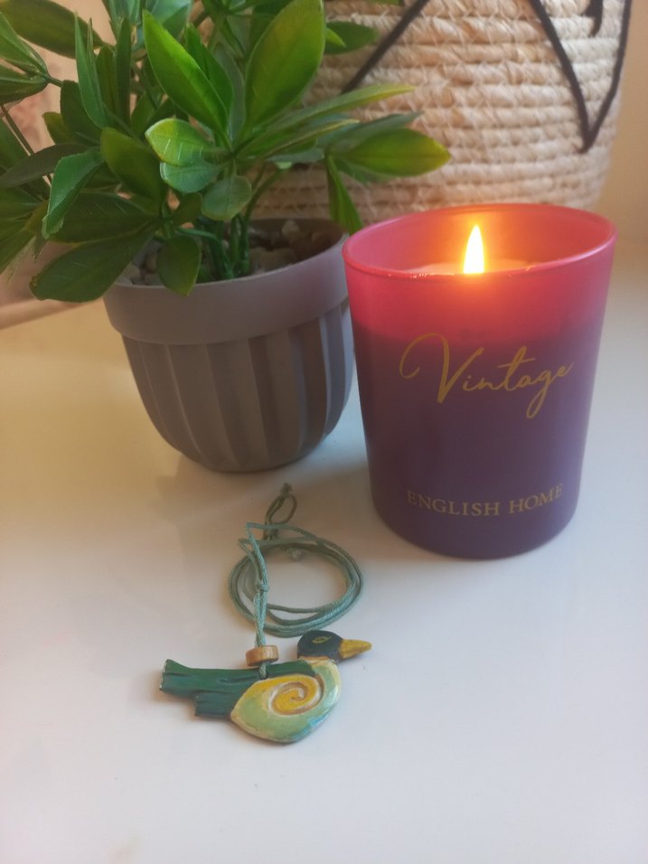 Renkli Püsküllü Bohem Kuş Kolye El Yapımı - Görsel 3