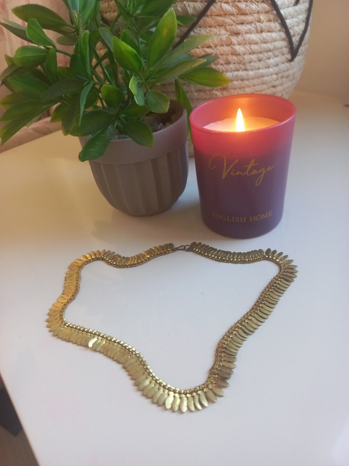 Uzun Zincir Detaylı Altın Renk Bohem Kolye - Görsel 3