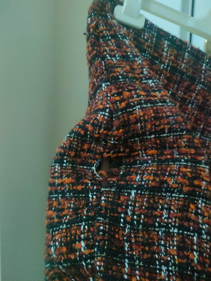 Kahverengi Örgü Mini Etek - Görsel 4