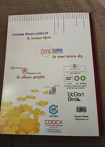 Üçdört beş yayınları Kimya test kitabı