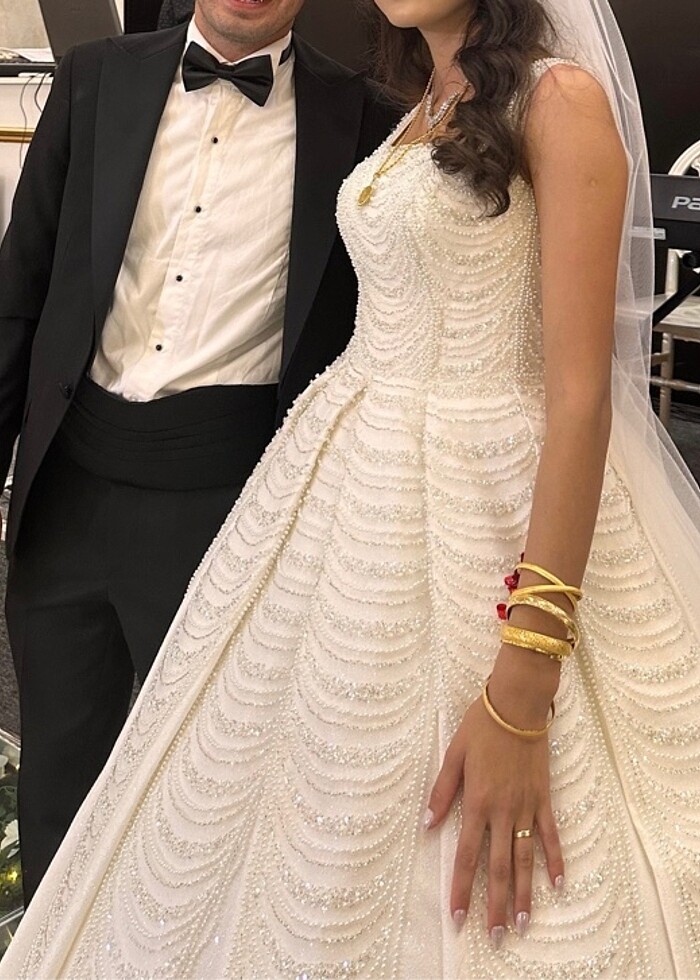 FULL İNCİ İŞLEME GELİNLİK - Görsel 3