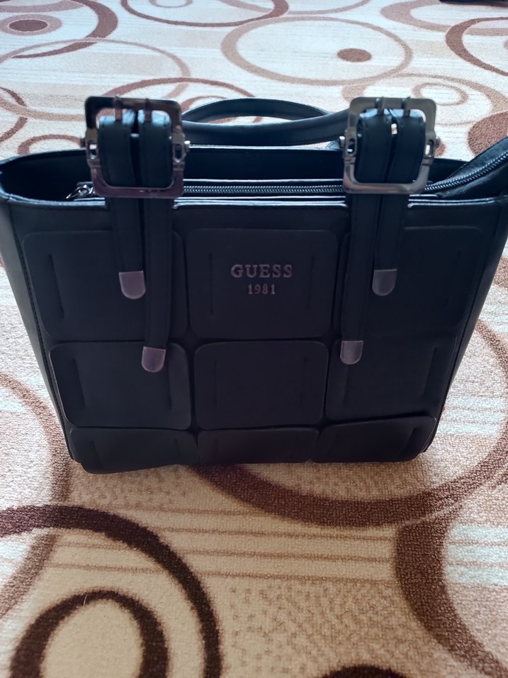 Siyah Deri Tokalı Kadın Çanta - Görsel 4