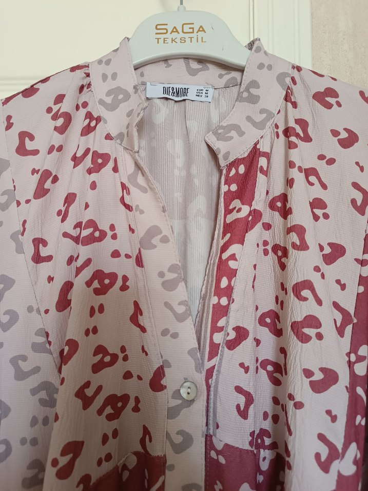 Bohem Bordo Uzun Desenli Elbise - Görsel 2