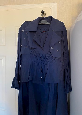 Lacivert  Kupra Etek Gömlek ikili takım - Görsel 2