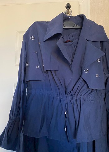 Lacivert  Kupra Etek Gömlek ikili takım - Görsel 4