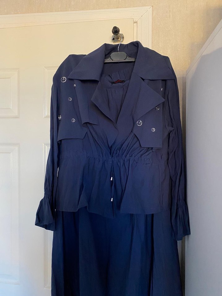 Lacivert  Kupra Etek Gömlek ikili takım - Görsel 2