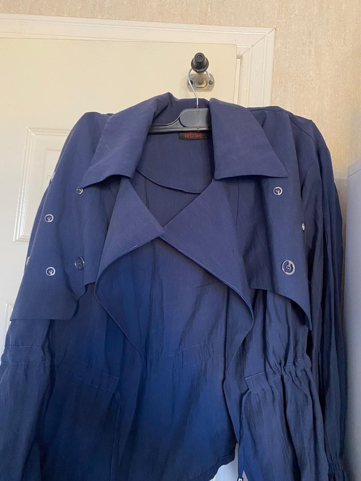 Lacivert  Kupra Etek Gömlek ikili takım - Görsel 5