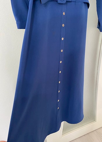 Mavi Uzun Tesettür  Elbise - Görsel 10