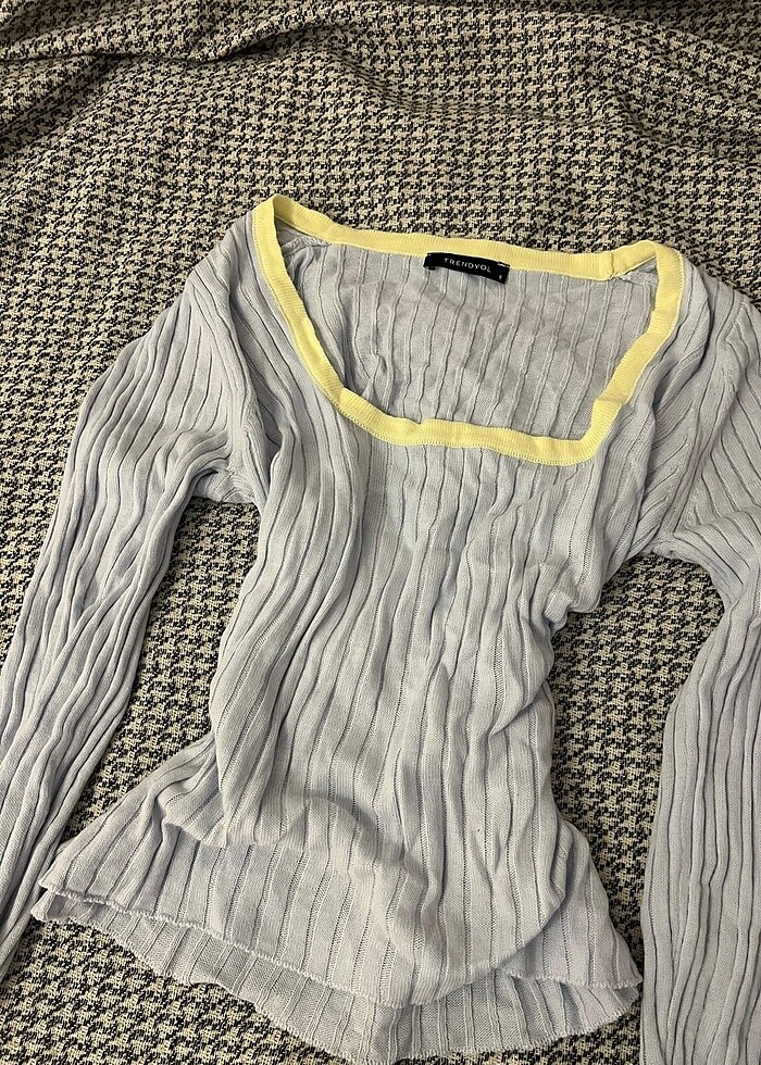 trendyol bebe mavisi ince kare yaka kazak - Görsel 2