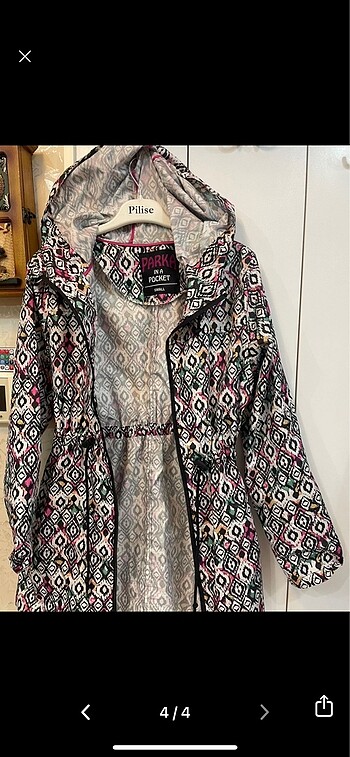 Desenli parka yağmurluk - Görsel 4