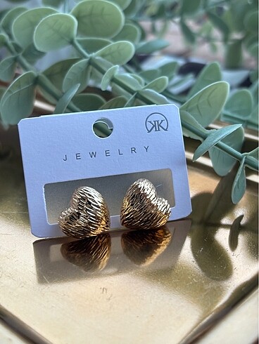 Bombe kalp çelik küpe kararma Solma yapmaz gold ve gümüş - Görsel 3