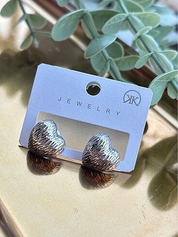 Bombe kalp çelik küpe kararma Solma yapmaz gold ve gümüş - Görsel 2