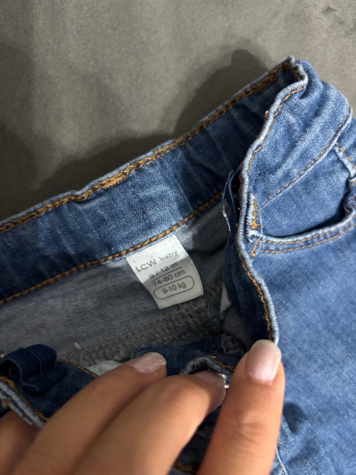 Nakışlı Mavi Kız Çocuk Kot Pantolon - Görsel 2