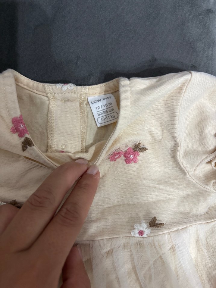 Kız Çocuk Fırfırlı İşlemeli Elbise - Görsel 2