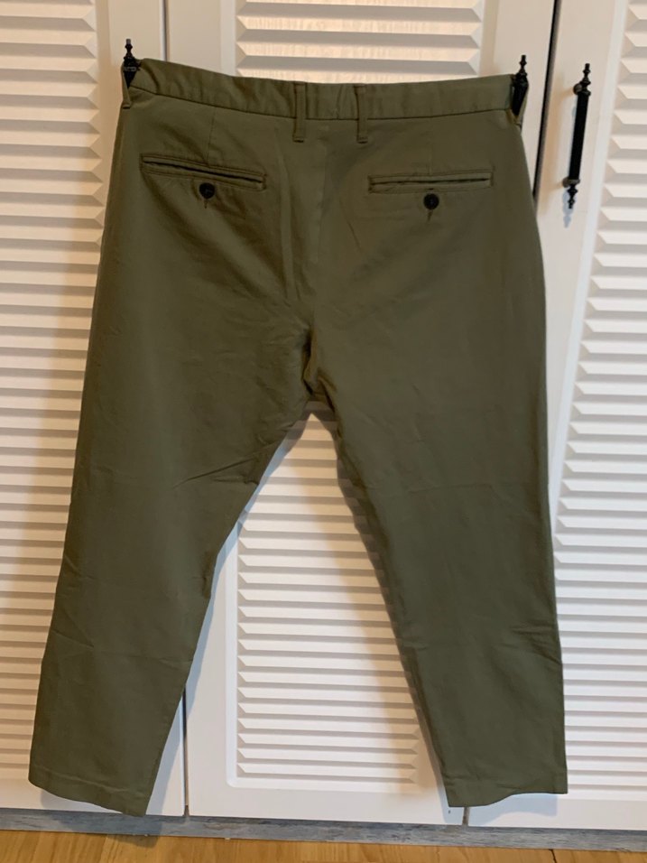 Erkek Koyu Haki Regular Fit Kemerli Pantolon - Görsel 3