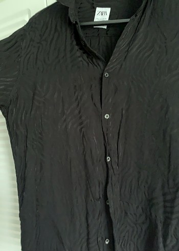 Siyah Keten Gömlek - Görsel 2