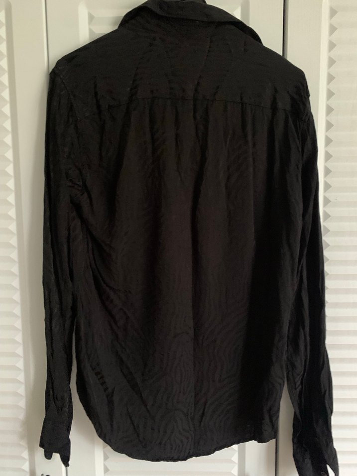 Siyah Keten Gömlek - Görsel 4