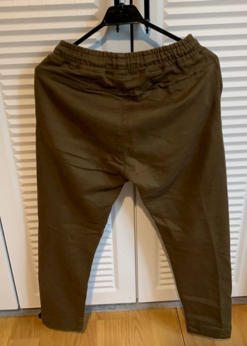 Haki Süet Bol Kesim Pantolon - Görsel 4