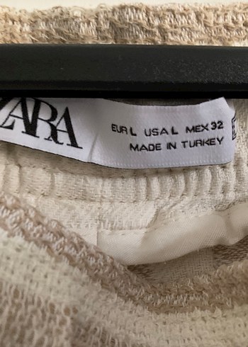 Bej Keten Bol Kesim Midi Pantolon - Görsel 2