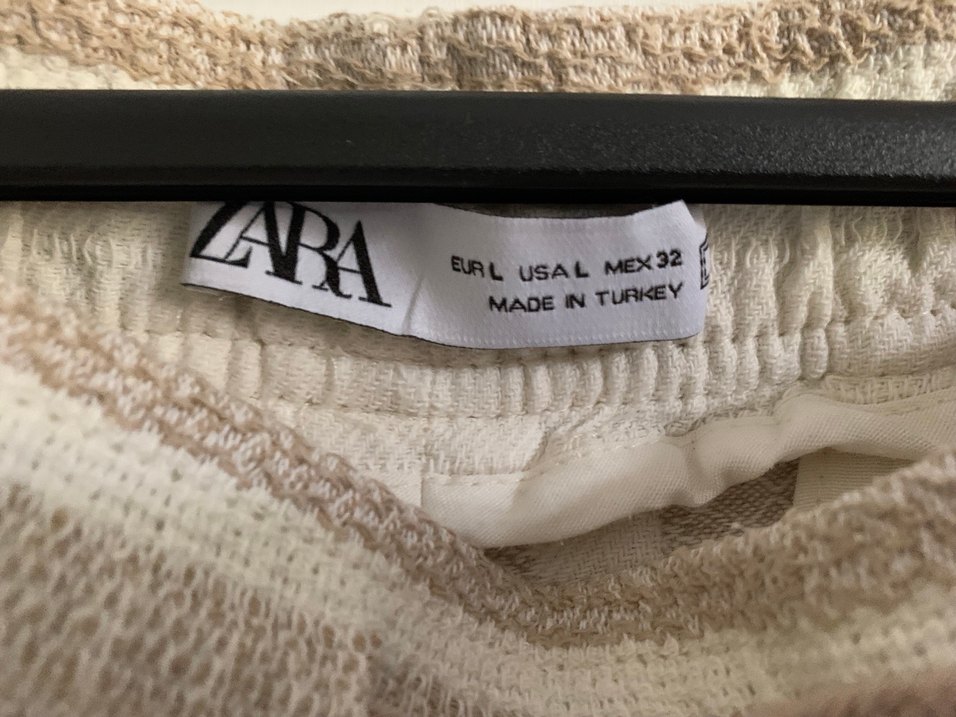 Bej Keten Bol Kesim Midi Pantolon - Görsel 2