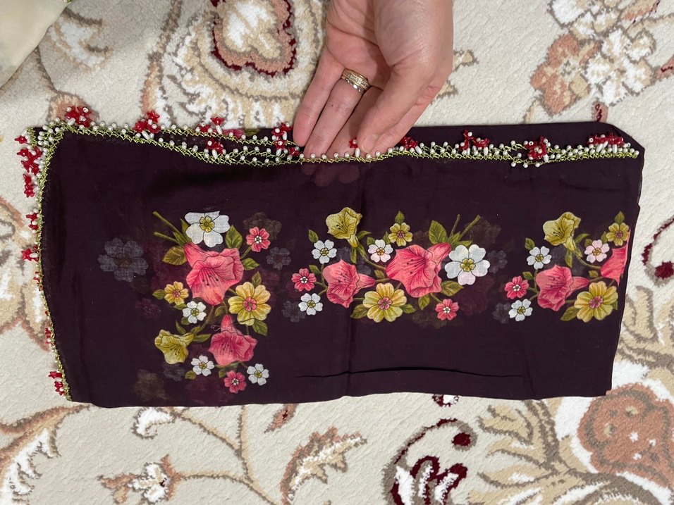 İğne oyası boncuklu çeyizlik yazma - Görsel 4