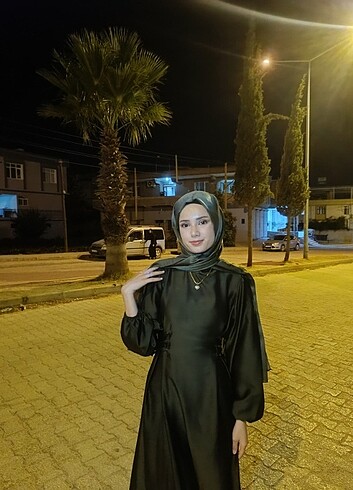 36 Beden haki Renk Haki yandan bağalamalı abiye