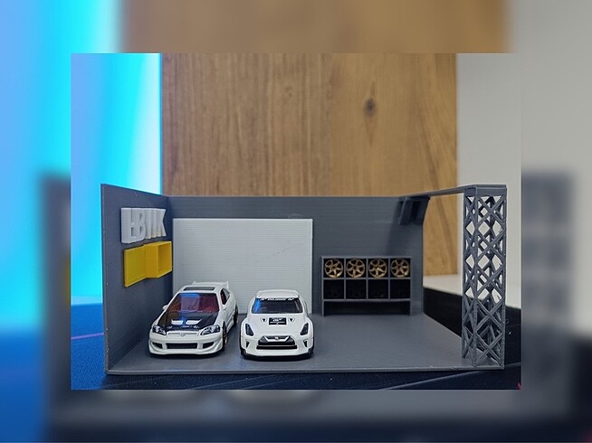 Beden Renk 1/64 Arabalar için diorama garaj (hotwheels, mini gt)