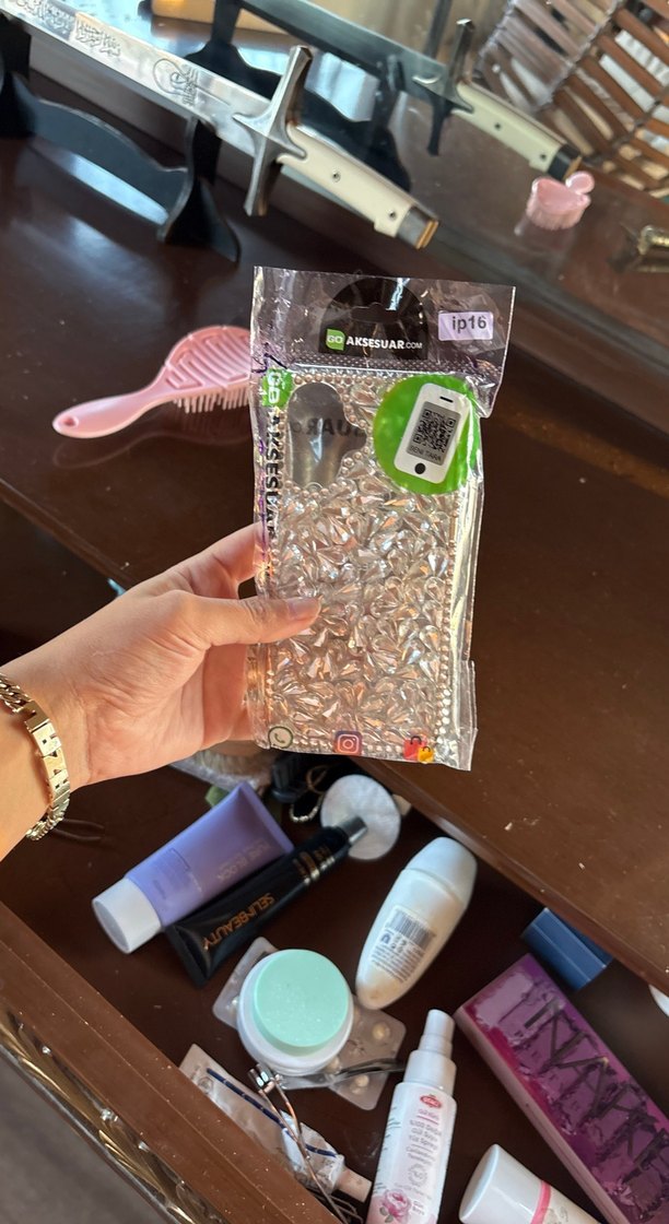 Bej Payetli Bohem Telefon Kılıfı - Görsel 3