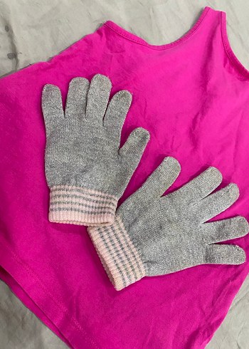 Kız Çocuk Gri Örgü Eldiven - Görsel 2