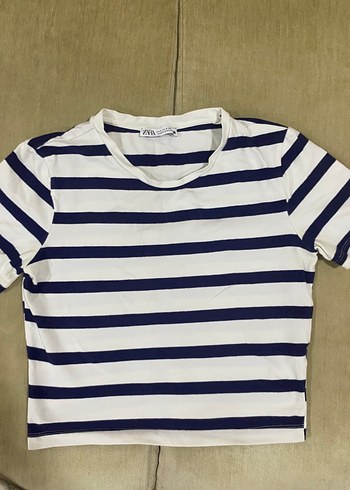 zara Çizgili Kısa Kollu Kadın Tişört