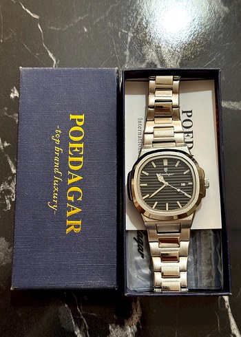 POEDAGAR Gümüş Renk Modern Klasik Erkek Saati - Görsel 3