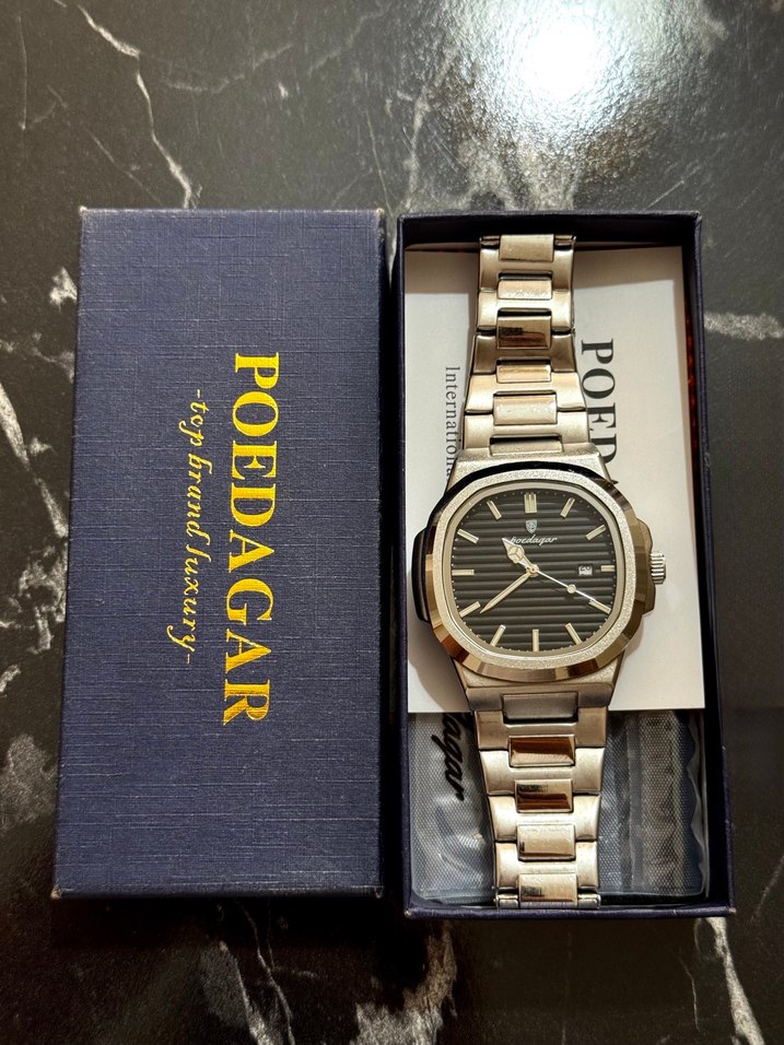 POEDAGAR Gümüş Renk Modern Klasik Erkek Saati - Görsel 3