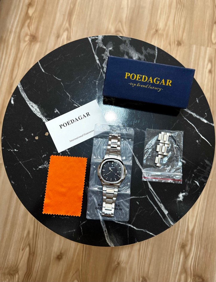 POEDAGAR Gümüş Renk Modern Klasik Erkek Saati - Görsel 2