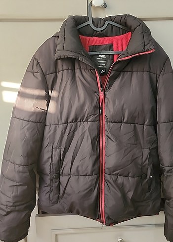 Gri Fermuarlı erkek Kışlık Mont