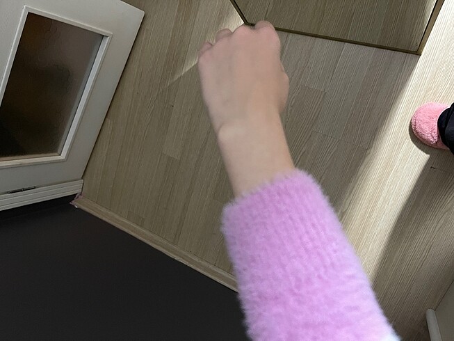 s Beden pembe Renk Yumuşak tüylü kazak