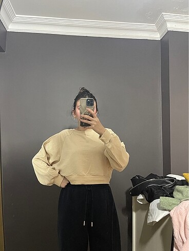 Krem rengi seetshirt