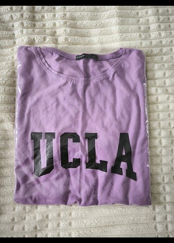 Lila Pamuklu UCLA Baskılı Hamile Tişörtü - Görsel 4